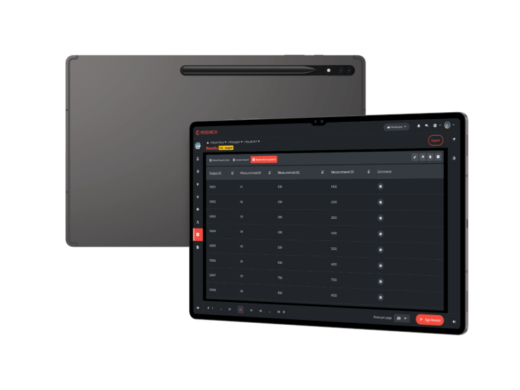Research- Results table