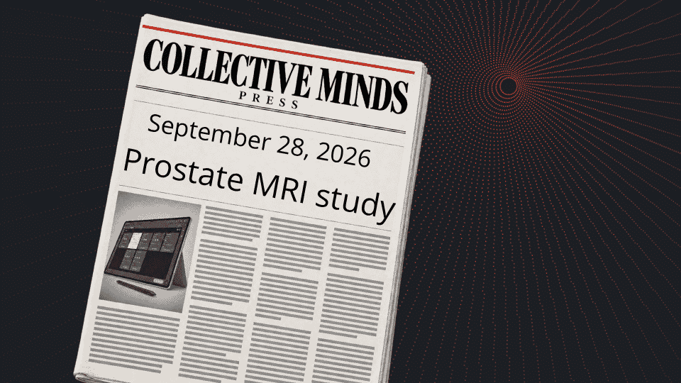Newspaper front page reading Prostate MRI study, September 28, 2026